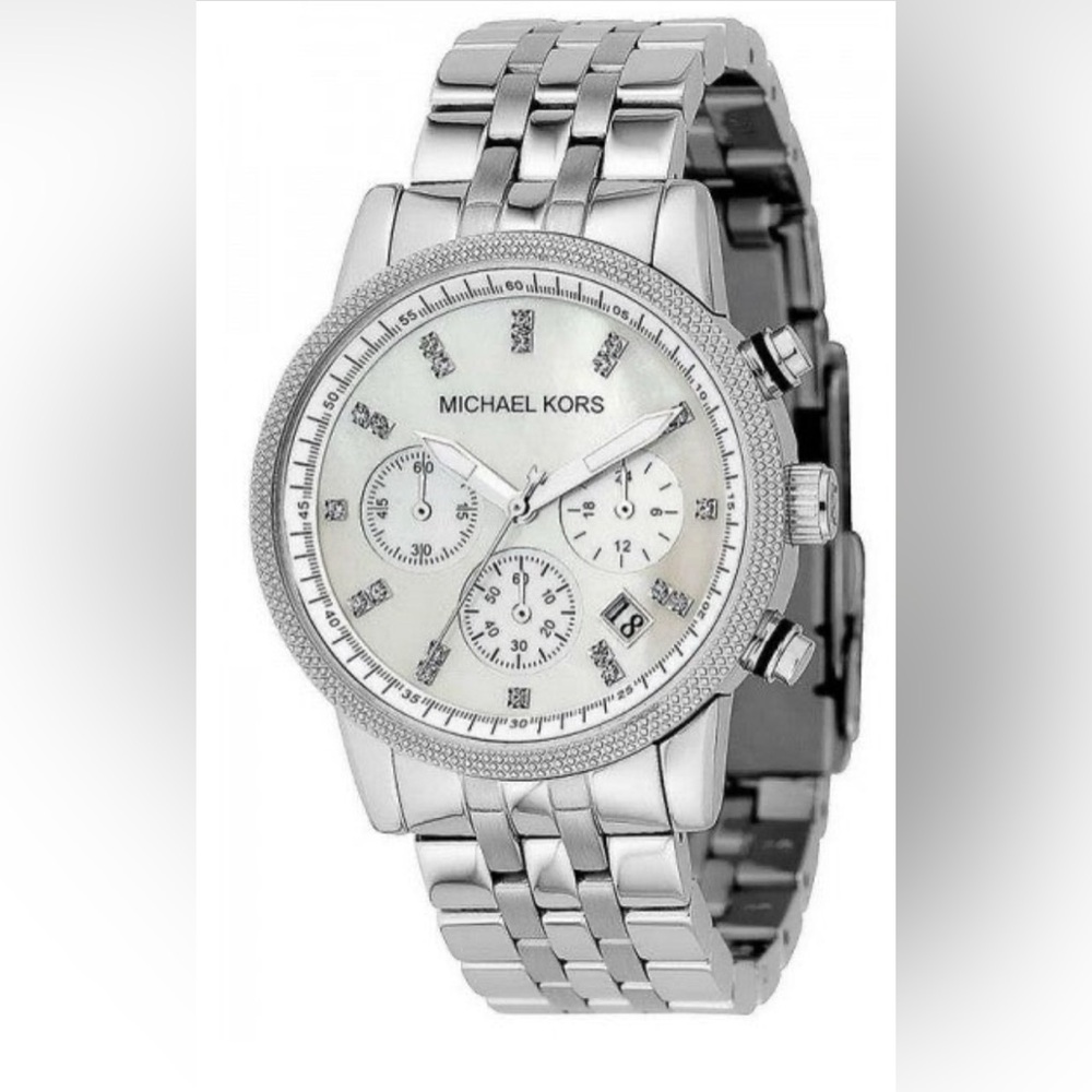 Michael Kors Jet Set Chronograph Mother of Pearl Ladies Watch MK5020